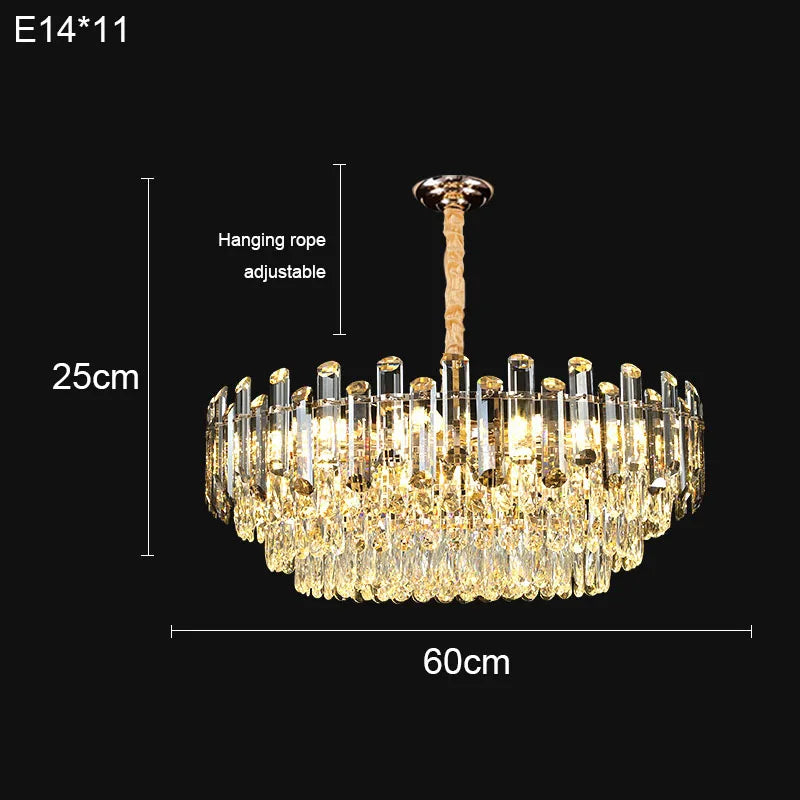 Luxury Crystal Chandelier: Modern Living Room & Dining Room LED Lighting