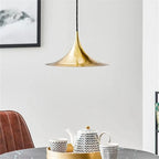 Scandi Horn Pendant Lamp - Minimalist Danish Design - Metal Dining Hanging Light