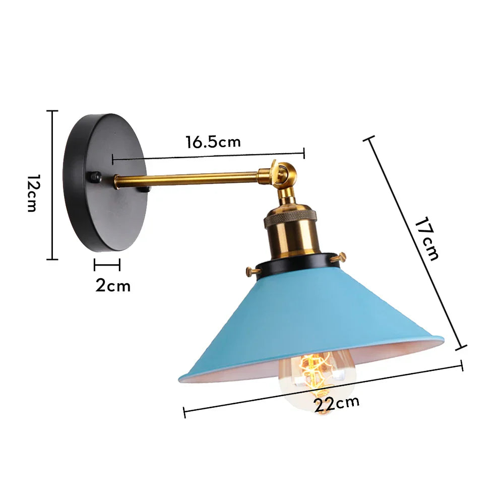 Industrial Retro Loft Wall Sconce E27 Bedside Lights Fixtures for Living Room