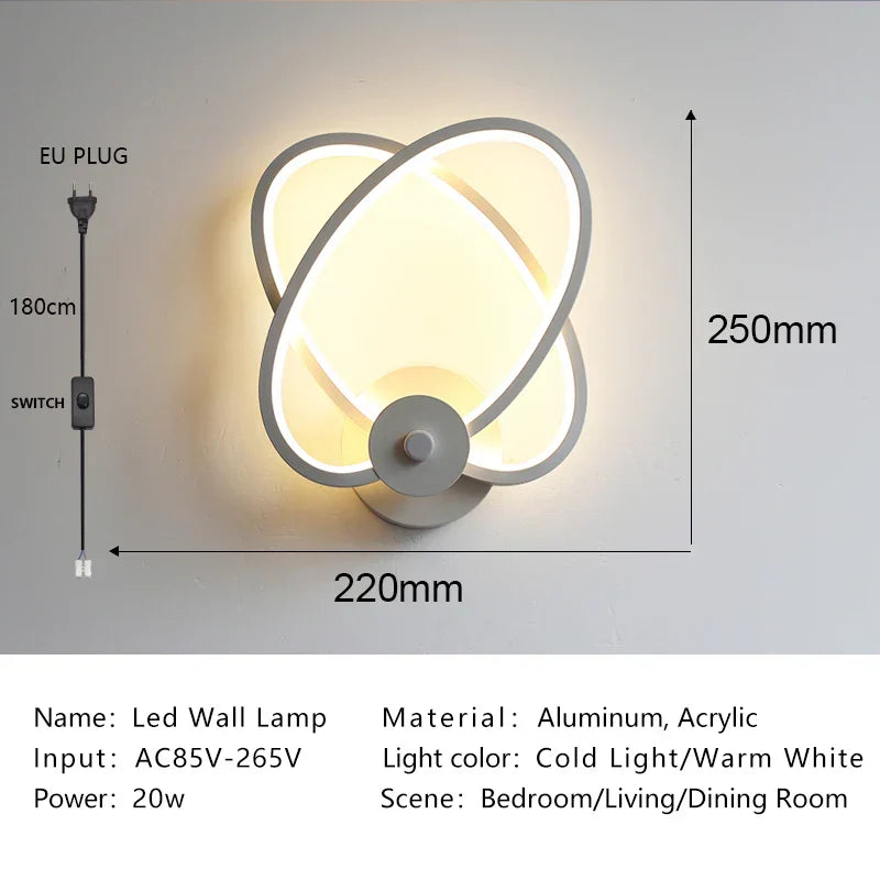 Modern Nordic LED Wall Lamp Sconce Light for Bedroom Living Room Aisle