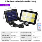 Solar Split Wall Lamp 3 Mode Motion Sensor Waterproof Garden Street Light