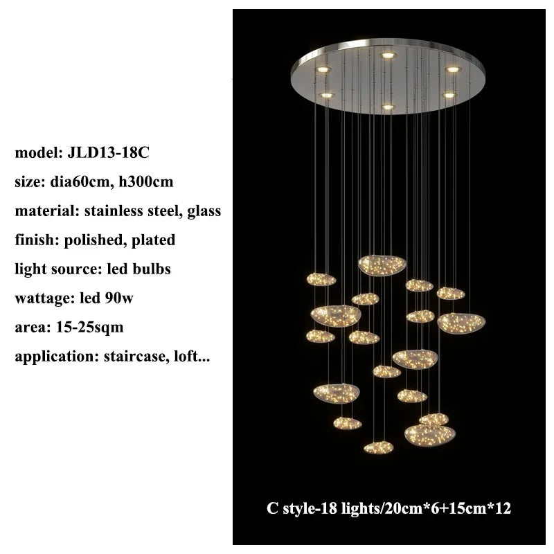 LED Drop Chandelier Lighting for Living & Dining Room Decor