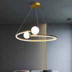 Gold Nordic Ring LED Ceiling Chandelier for Dining Room Pendant Lighting