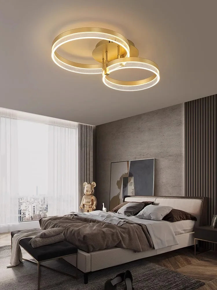 Acrylic Round Ring Ceiling Light LED Chandelier Modern Minimalism for Living Room and Kitchen
