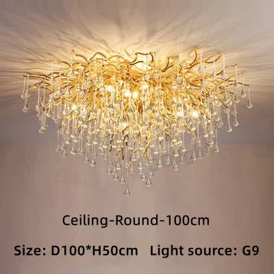 Luxury Crystal Ceiling Chandelier for Modern Living, Dining, Bedroom, and Hotel Hall Decor
