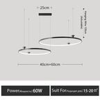 Circular All-Copper Italian Style LED Pendant Lamp for Living Room and Bedroom