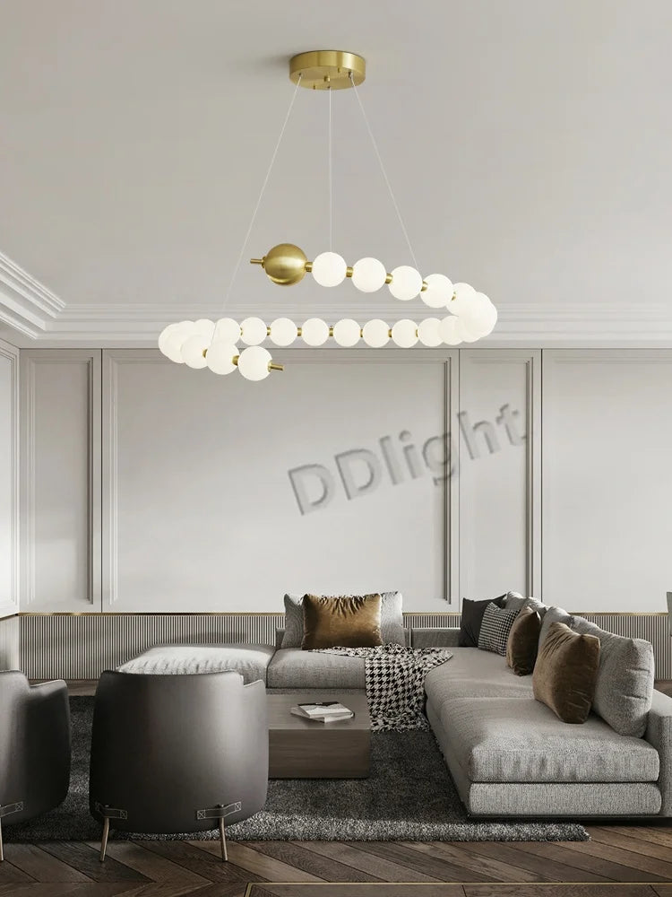 Modern Copper LED Chandelier for Living Room, Bedroom, Dining, Kitchen Decor