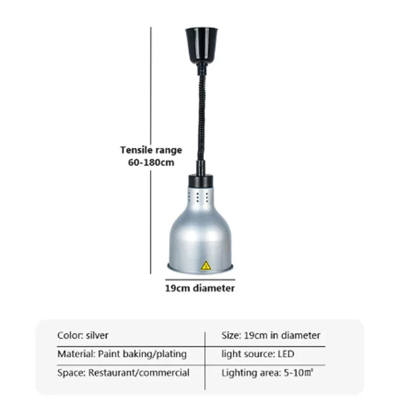 Electric Food Heat Lamp: Telescopic Pendant Light for Restaurant's Kitchen Fixtures