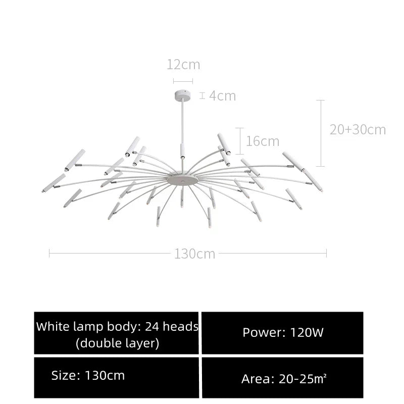 Black Sputnik Chandelier: Nordic Design, Adjustable Lighting for Home Décor