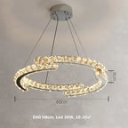 Modern Crystal LED Pendant Lights Dimmable Chrome Foyer Lumnarias