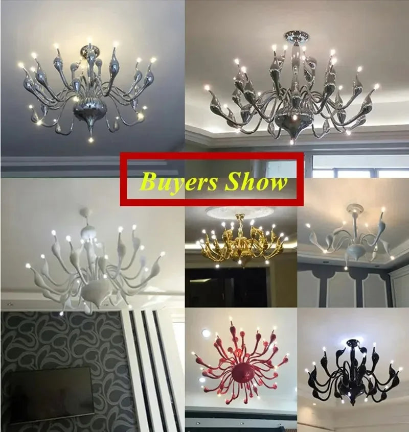 Swan Pendant Chandelier: Elegant European Style for Living Room, Bedroom, Restaurant