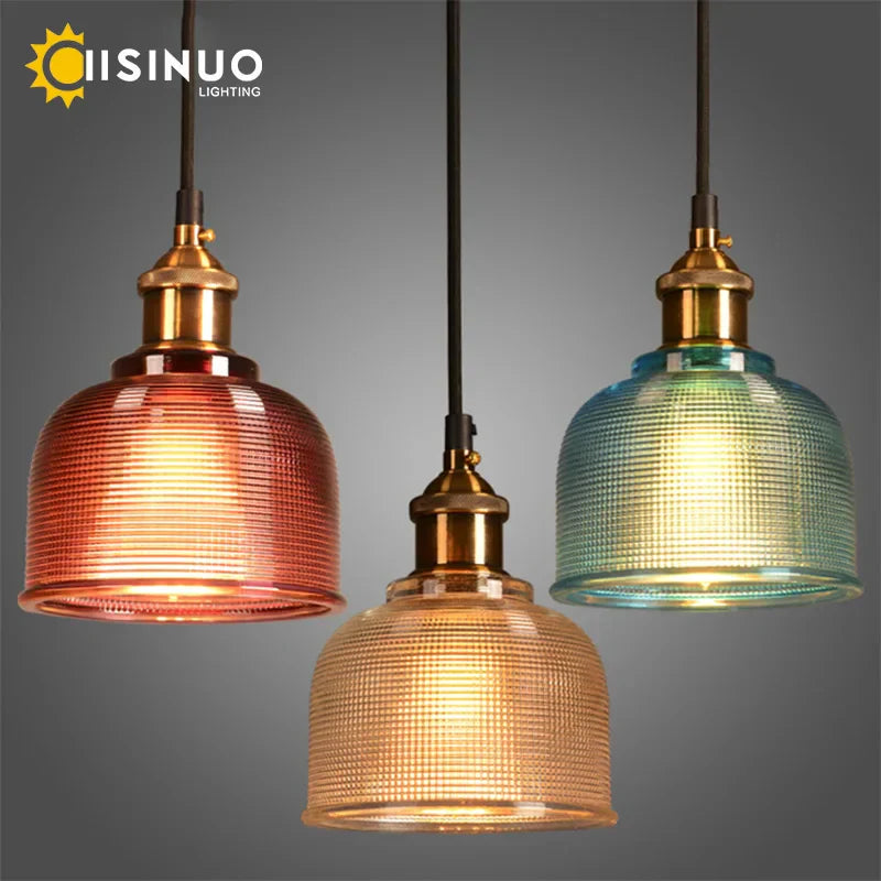 Glass Pendant Lights with E27 Holder for Dining Room, Bedroom, Bar, Café Décor