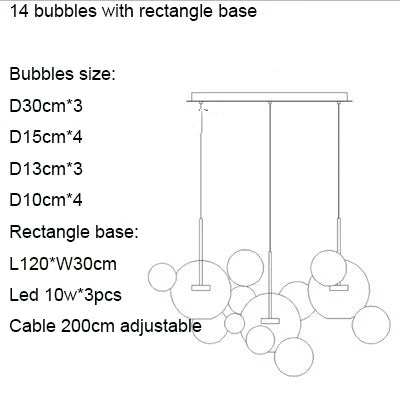 Mickey Bubble Chandeliers: Nordic Glass LED Lamp for Kitchen Home Decor