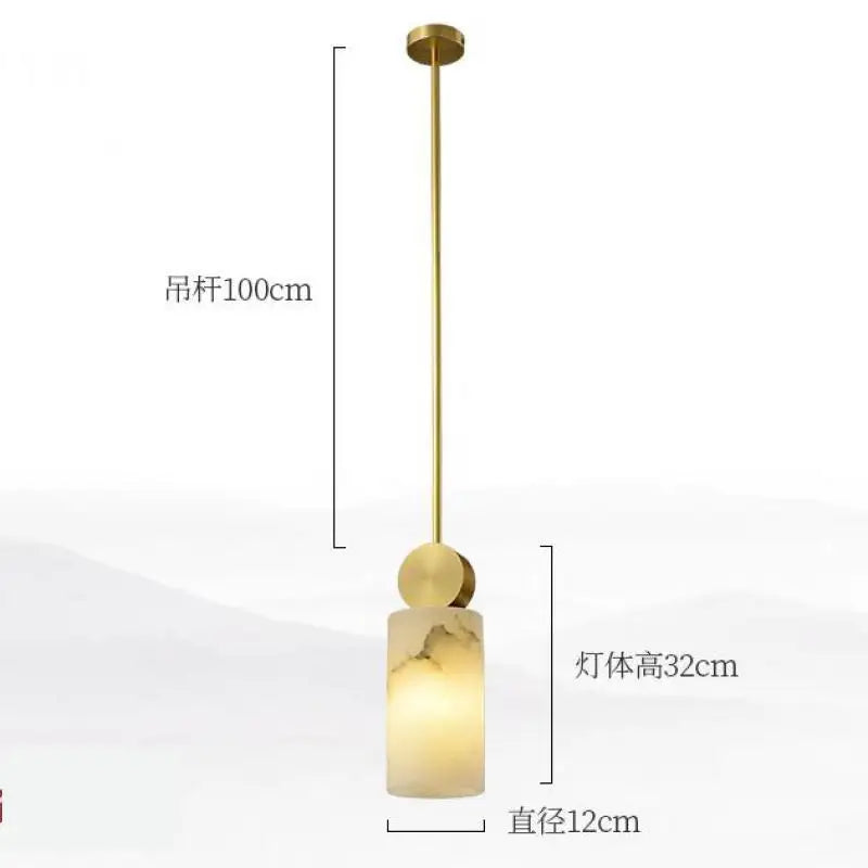 Marble LED Chandelier Single Head Hanging Lamp