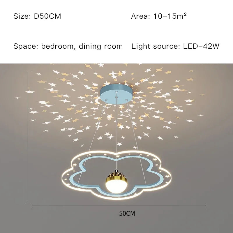 Starry Sky Kids Chandelier Light for Bedroom Study Room Decoration