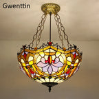 Tiffany Stained Glass Pendant Light Chandelier LED Fixture for Home Deco