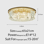 Crystal Ceiling Chandelier: Modern Vintage Hanging Light for Living Dining Room