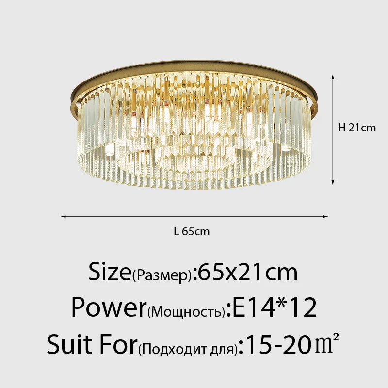 Crystal Ceiling Chandelier: Modern Vintage Hanging Light for Living Dining Room