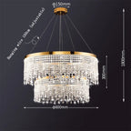 Crystal Chandelier Pendant Light LED Fixture for Living Dining Room Glamorous Home Decor