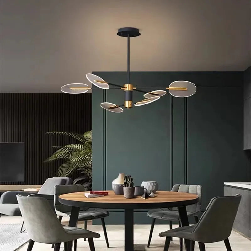 Nordic Iron LED Chandelier Rotatable Pendant Lamp for Dining Room, Living Room, Bedroom