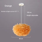 Nordic Feather Chandelier: Warm, Romantic LED Pendant Lamps for Girl Room and Clothes Shop