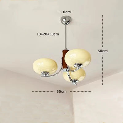 Glass Chandelier: Bauhaus Art for Living Room, Bedroom, Study, Hall, Restaurant