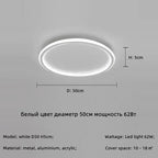 Modern Round LED Ceiling Lights Iron Mounted Dimmable Indoor Lighting