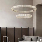 Luxury Gold Steel Crystal Chandelier Pendant Lights - Remote Control Dimmable Fixture