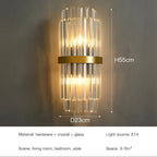 Modern Gold LED Crystal Wall Lamp Living Room Foyer Luxury Sconce