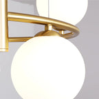 White Glass Ball Chandelier Modern Nordic Ceiling Lamp LED Minimalist Pendant Light