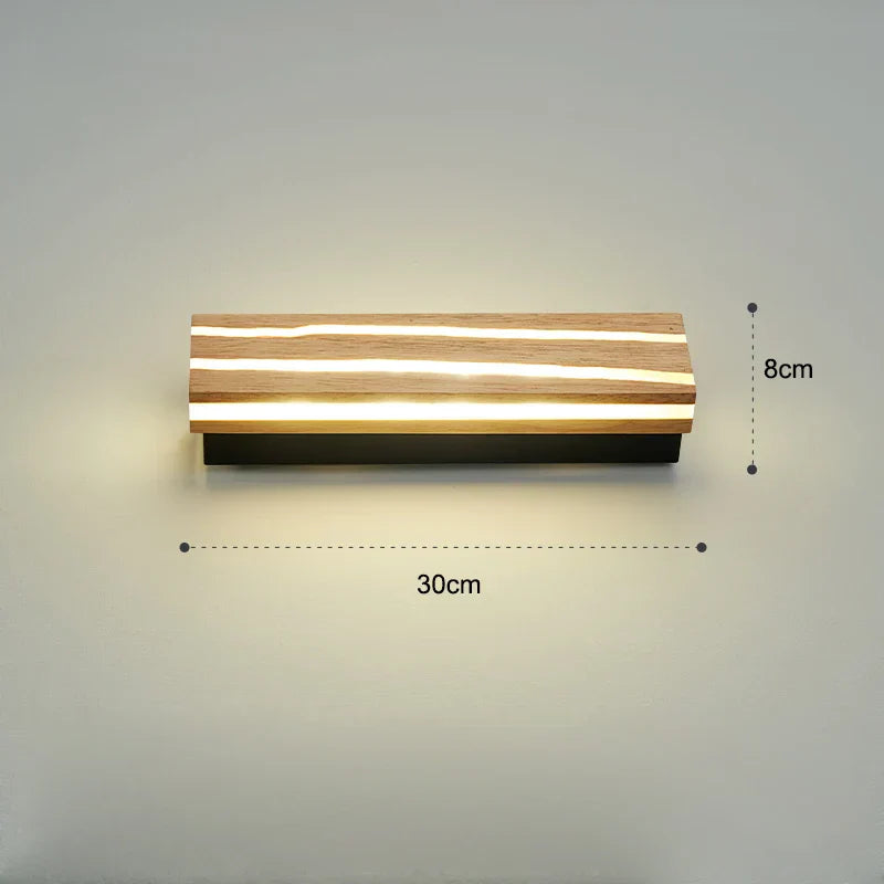 Nordic Wooden LED Wall Sconce for Bedroom Living Room Bathroom Lighting