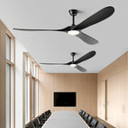 Wooden Ceiling Fan with LED Light and Control - Ideal for Bedroom, Living Room, Office