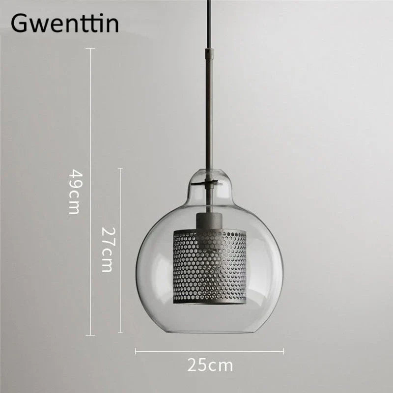 Nordic Glass Pendant Light | Modern Kitchen Dining Hanging Lamps | Industrial Loft LED Fixture
