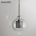 Nordic Glass Pendant Light | Modern Kitchen Dining Hanging Lamps | Industrial Loft LED Fixture