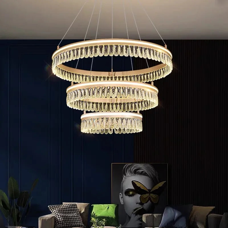 2024 Modern Crystal LED Chandelier for Living & Dining Room Decor