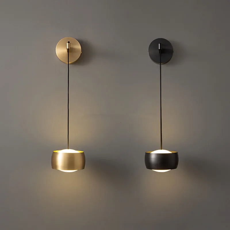 Copper Adjustable LED Wall Lamp for Bedroom Reading