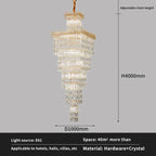 Crystal Luxe Living Room Chandelier - Modern & Elegant Hall Staircase Lighting