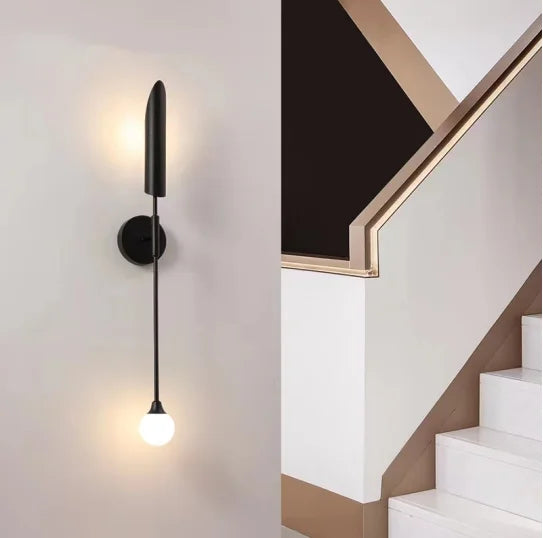 Golden Inclined Tube Wall Lamp for Modern Luxury Living Room Bedroom Décor
