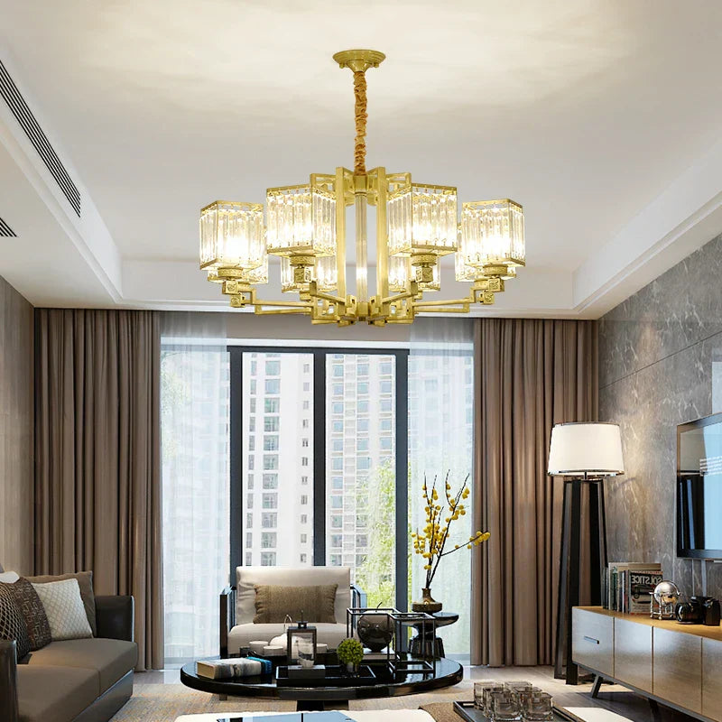 Crystal Chandelier Villa Living Room Lighting