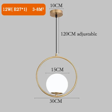Modern Nordic Bedside Chandelier | Luxury Minimalist Bedroom Light | Single Head Pendent Lamp
