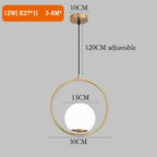 Modern Nordic Bedside Chandelier | Luxury Minimalist Bedroom Light | Single Head Pendent Lamp