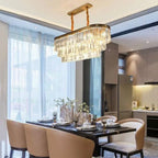 Crystal Chandelier: Modern Gold LED Lighting for Dining, Bedroom, and Living Room