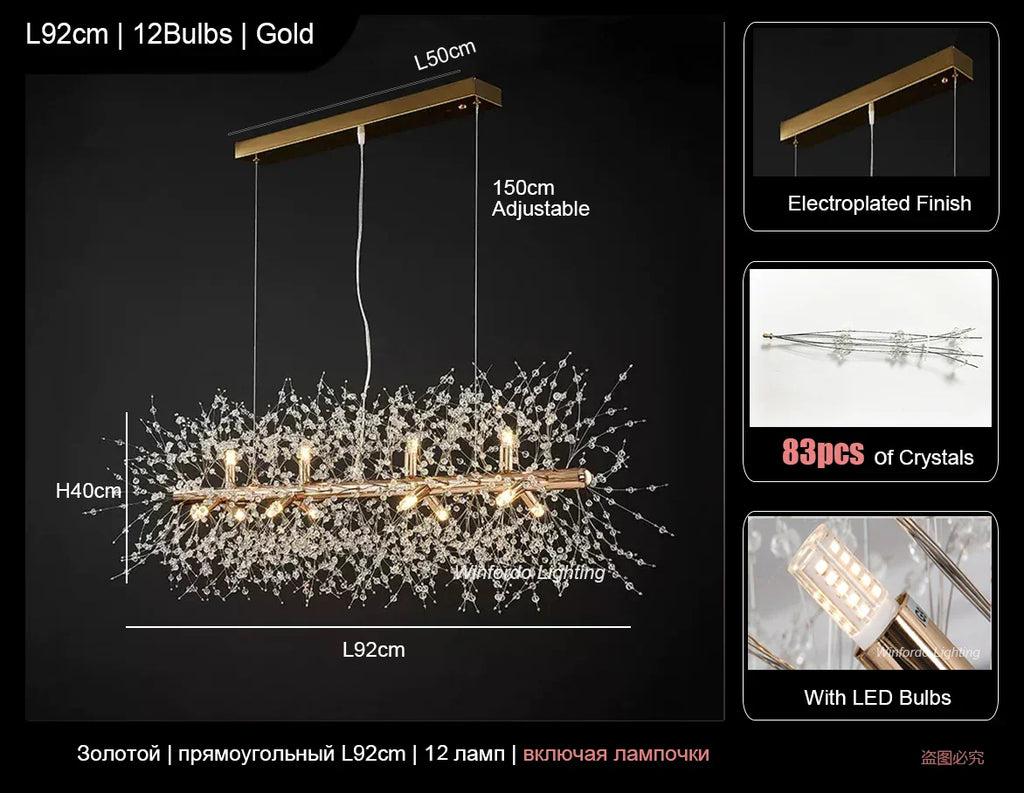 Dandelion Led Ceiling Chandelier for Home Decor Lighting Fixture