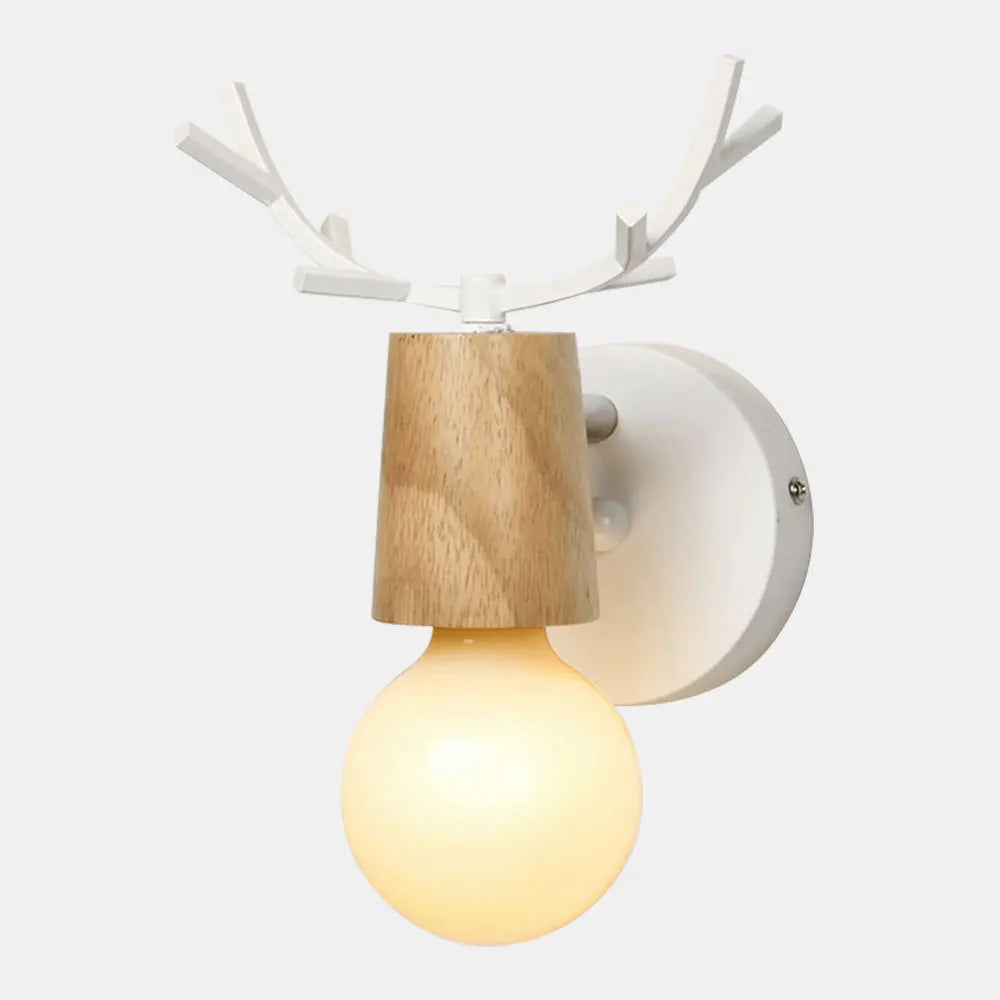 Nordic Wood Wall Lamp Sconce Retro Bedside Indoor Lighting Vintage Fixture