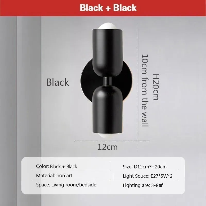 Nordic LED Colorful Wall Lights Modern Bedroom Living Room Background Wall Lamp