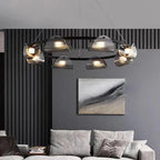 Smoky Gray Glass Chandelier Pendant Light for Luxury Living Room