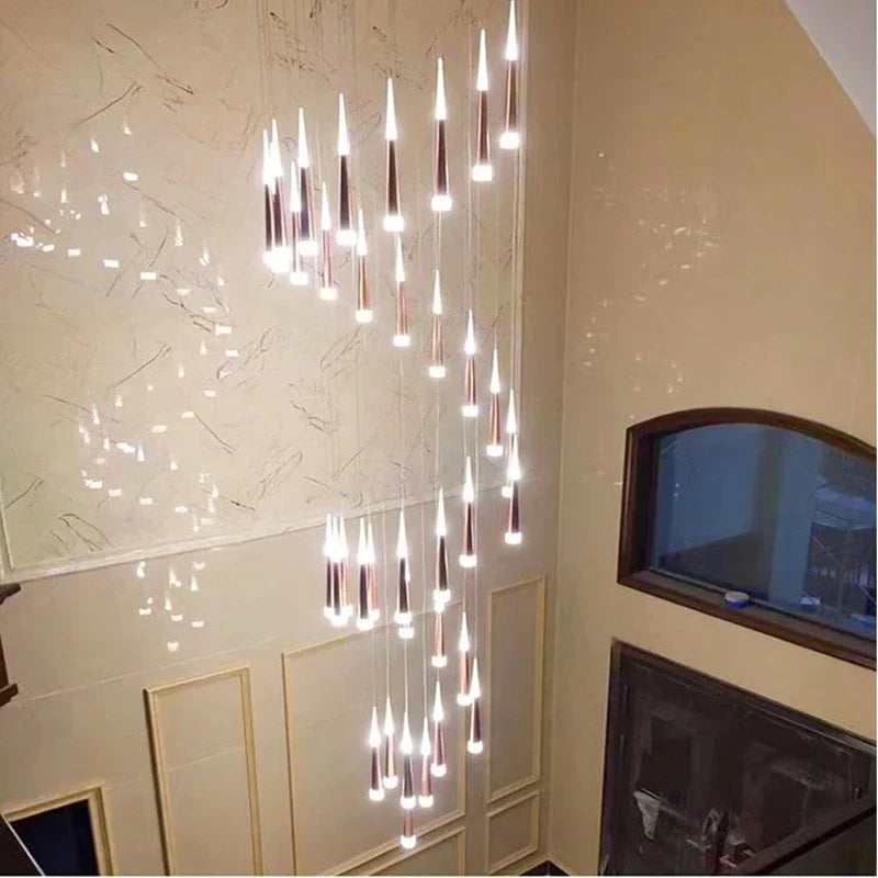 LED Ring Chandelier for Home Decor - Modern, Rotating, Indoor Lighting Solution
