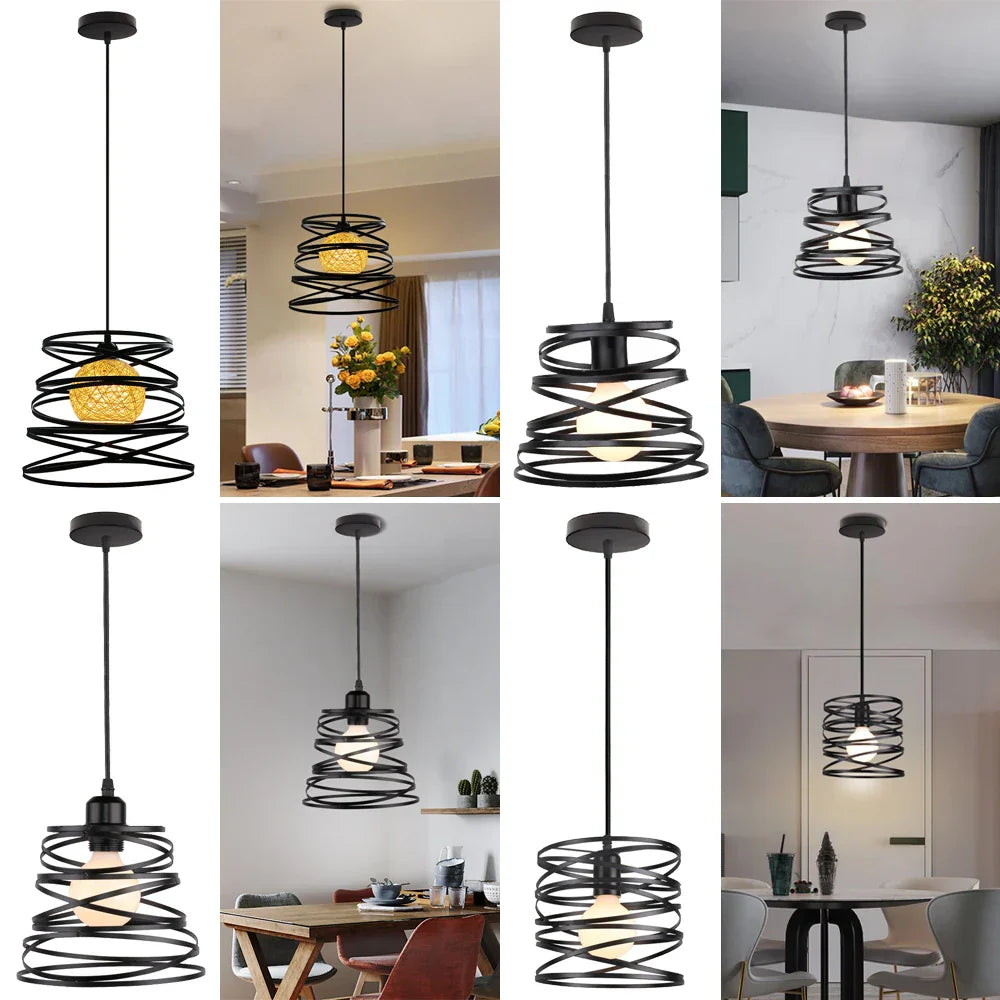 Modern LED Spiral Swirl Pendant Lamp Shade Chandelier for Living Room