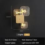 Copper Square Wall Lamp for Elegant Living Room and Bedroom Lighting