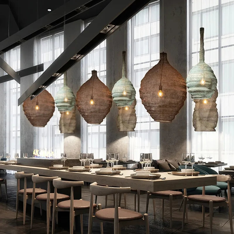 Mesh Pendant Light: Modern Irregular Shapes Kitchen Island Suspension Lighting